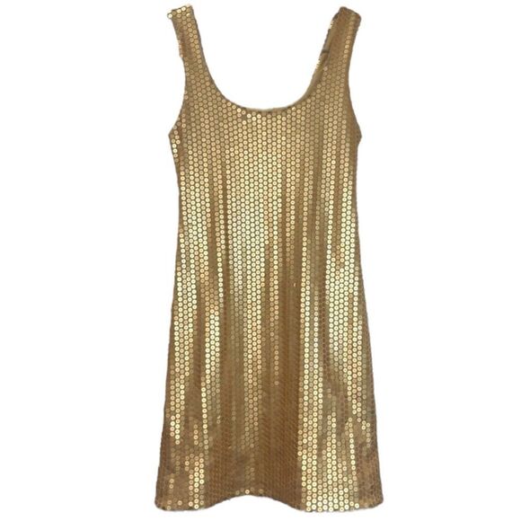 SALE 🔥 NEIMAN MARCUS Dress BAILEY 44 Gold Sequins Size L • NEW WITH TAGS • - Picture 2 of 8